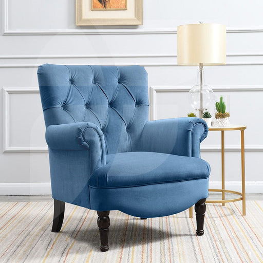 Elisa Midnight Blue Velvet Armchair Chairs supplier 175 