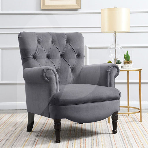 Elisa Grey Velvet Armchair Chairs supplier 175 