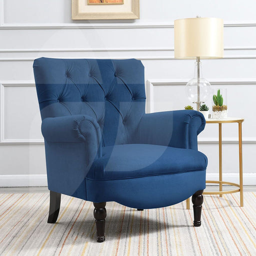 Elisa Royal Blue Velvet Armchair Chairs supplier 175 