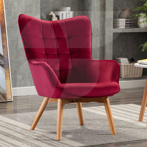 Kayla Viola Crimson Velvet Armchair Chairs supplier 175 