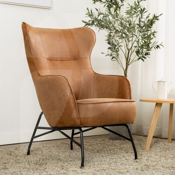 Mason Tan Faux Leather Armchair Chairs supplier 175 