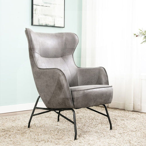 Mason Charcoal Faux Leather Armchair Chairs supplier 175 