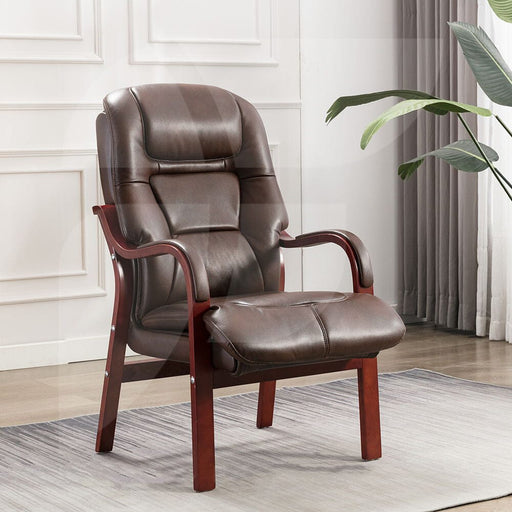 Orthopedic Chair Tan Faux Leather Armchair Chairs supplier 175 