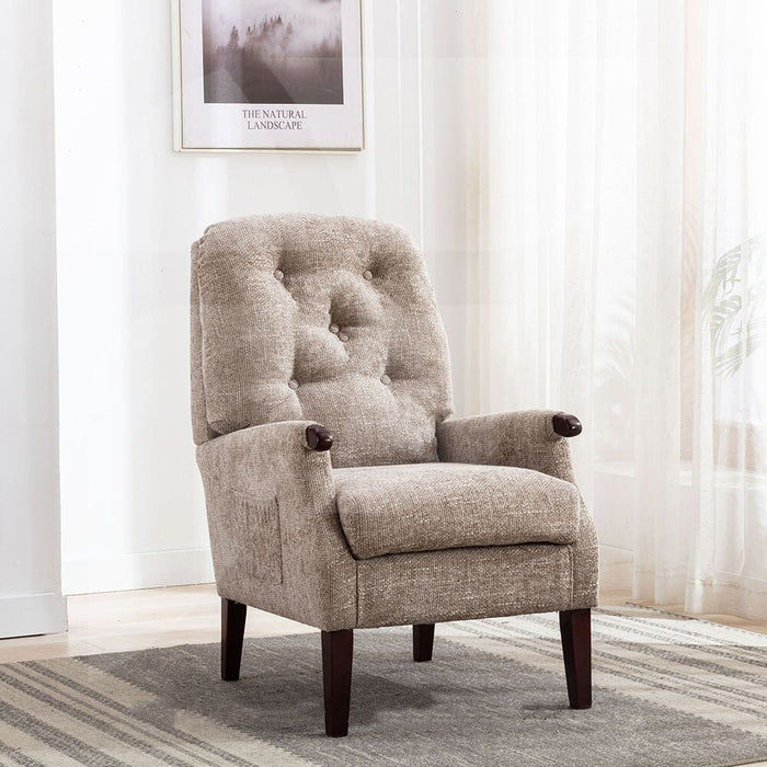 Hannah Beige Chenille Armchair Chairs supplier 175 