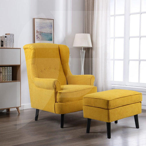 Jenson Yellow Linen Armchair Chairs supplier 175 