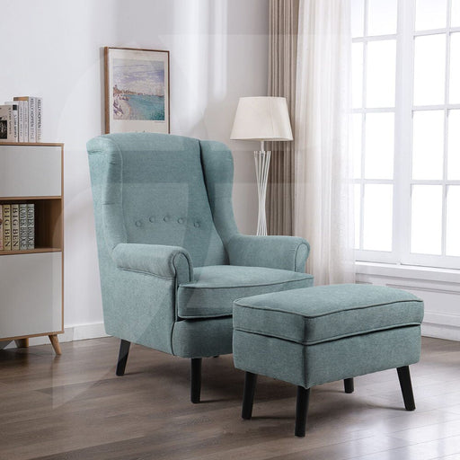 Jenson Teal Linen Armchair Chairs supplier 175 