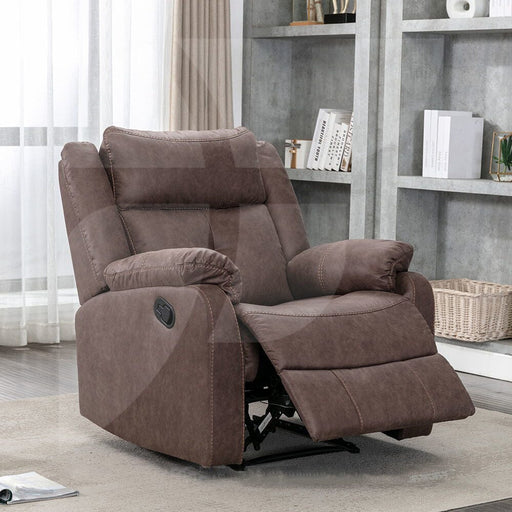 Casey Brown Faux Suede Reclining Chair Arm Chairs, Recliners & Sleeper Chairs supplier 175 