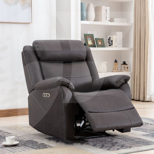 Lara Slate Faux Suede Power Recliner Arm Chairs, Recliners & Sleeper Chairs supplier 175 