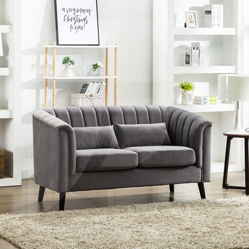 Meabh Velvet Grey 2 Seater Sofa Sofas supplier 175 
