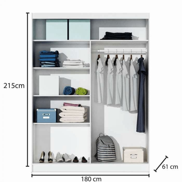 Wardrobe Rome 180 White Sliding Wardrobes Home Centre Direct 