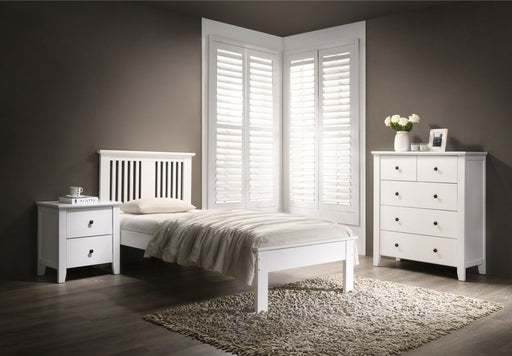 Hanna Slatted Bed - White Bed Frame Gannon 