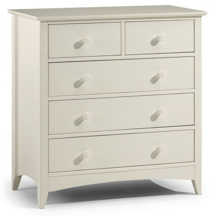 Cameo 3+2 Drawer Chest - Stone White Bedside Tables Julian Bowen V2 