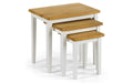 Cleo Nest Of Tables White / Natural Oak Nest Of Tables Julian Bowen V2 