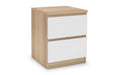 Jupiter 2 Drawer Bedside - White/Oak Bedside Tables Julian Bowen V2 