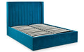 Langham Scalloped Headboard Storage Bed Frame 135Cm - Teal Bed Frames Julian Bowen V2 