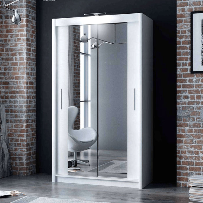 Wardrobe Rome 120 White Sliding Wardrobes Home Centre Direct 