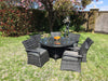 7 Piece Dark Rattan Dining Set Rattan Furniture GIE 