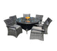 7 Piece Dark Rattan Dining Set Rattan Furniture GIE 