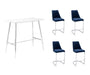 Doyen High Bar Table Chrome + 4 Wilton Bar Stool Blue *Special* Bar Table Derrys 