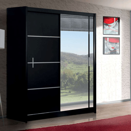 Seville 150cm Wardrobe Black Sliding Wardrobes Home Centre Direct 