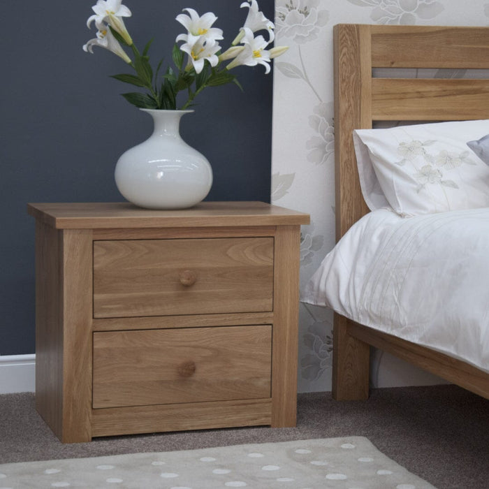 Torino 2 Drawer Wide Bedside Cabinet Bedside Cabinet GBH 