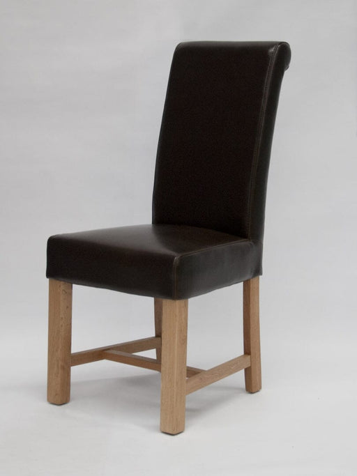 Chunky Scroll dining chair (Brown/Oak) – BYCAST Dining Chair GBH 