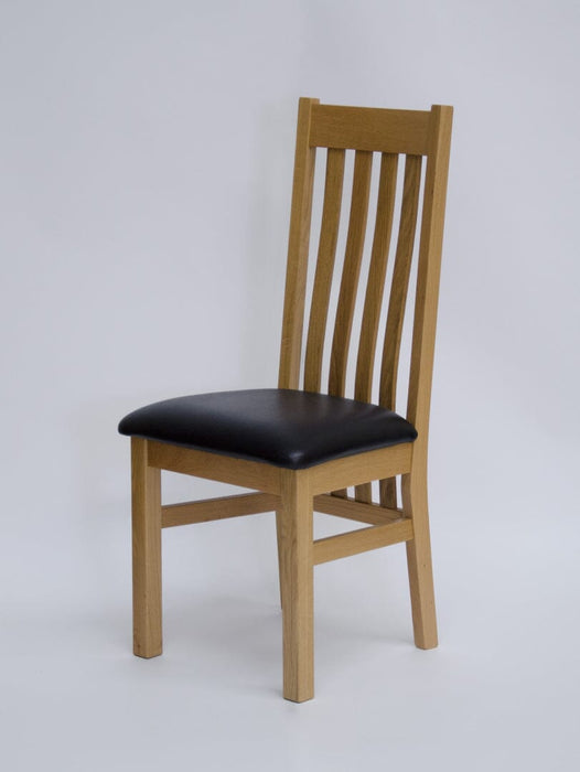 Perugia Oak Dining Chair with Brown seat pad Dining Chair GBH 