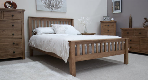 Rustic Oak King-Size Bed Bed GBH 