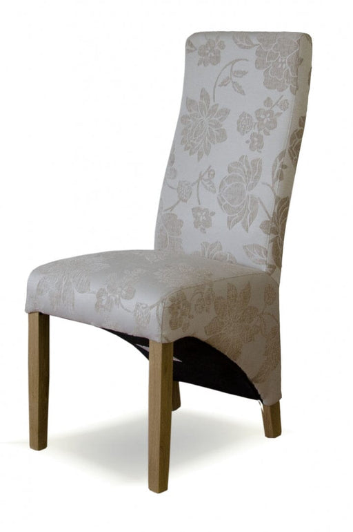 Floral Fabric Wave Chair (CREAM) Dining Chair GBH 