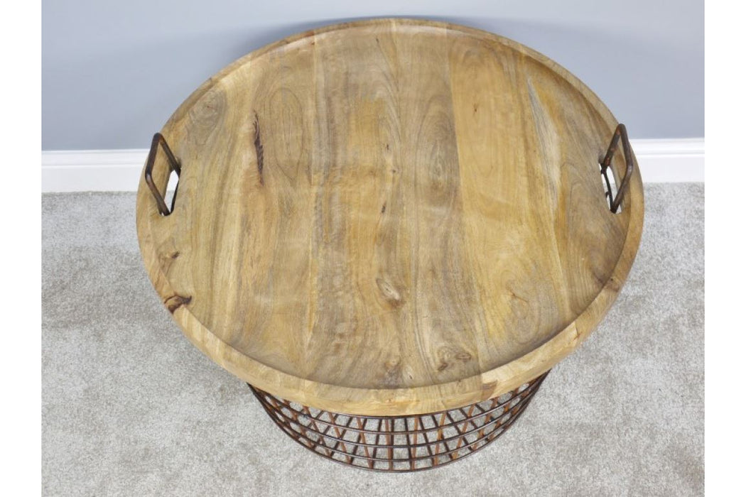 Basket With Wood Lid Lamp Table Sup170 