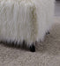 Heavy Shag Faux Sheepskin Cube Stool- White Stools/Benches Derrys 