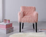 Heavy Shag Faux Sheepskin Tub Chair-Pink Chair Derrys 