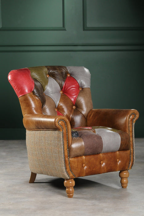 Alderley Leather Patchwork Chair Arm Chairs Supplier 172 