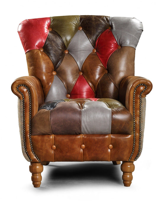 Alderley Leather Patchwork Chair Arm Chairs Supplier 172 