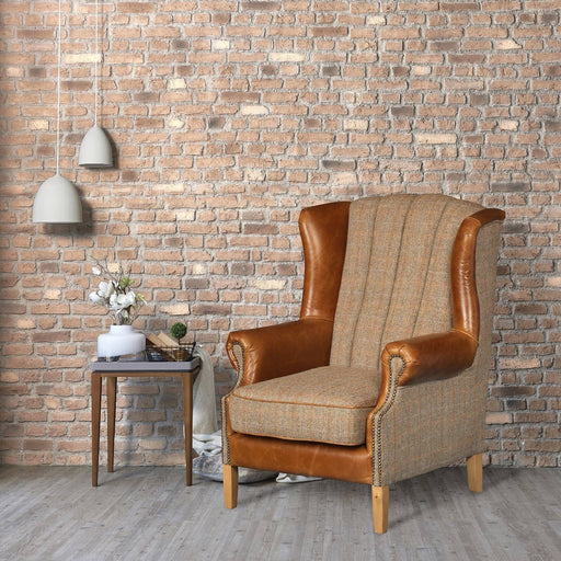 Fluted Wing Armchair - Hunting Lodge Harris Tweed Arm Chairs Supplier 172 