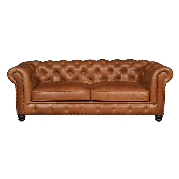 Gotti Club 3 Seater Brown Tan Leather Sofas Supplier 172 