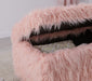 Heavy Shag Faux Sheepskin Ottoman-Pink Stools/Benches Derrys 