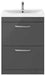 Aura 600mm 2 Drawer Floor Standing Unit Grey Gloss Supplier 141 