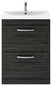 Aura 600mm 2 Drawer Floor Standing Unit Hacienda Black Supplier 141 