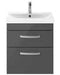 Aura 500mm 2 Drawer Wall Hung Unit Grey Gloss Supplier 141 