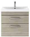 Aura 600mm 2 Drawer Wall Hung Unit Driftwood Supplier 141 