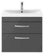 Aura 600mm 2 Drawer Wall Hung Unit Grey Gloss Supplier 141 