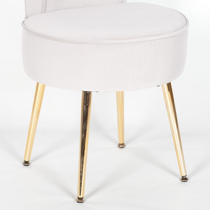 Grey Stool / Bedroom Chair With Gold Legs Dressing Stool Maison Repro 