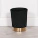 Black Velvet Round Stool Dressing Stool Maison Repro 