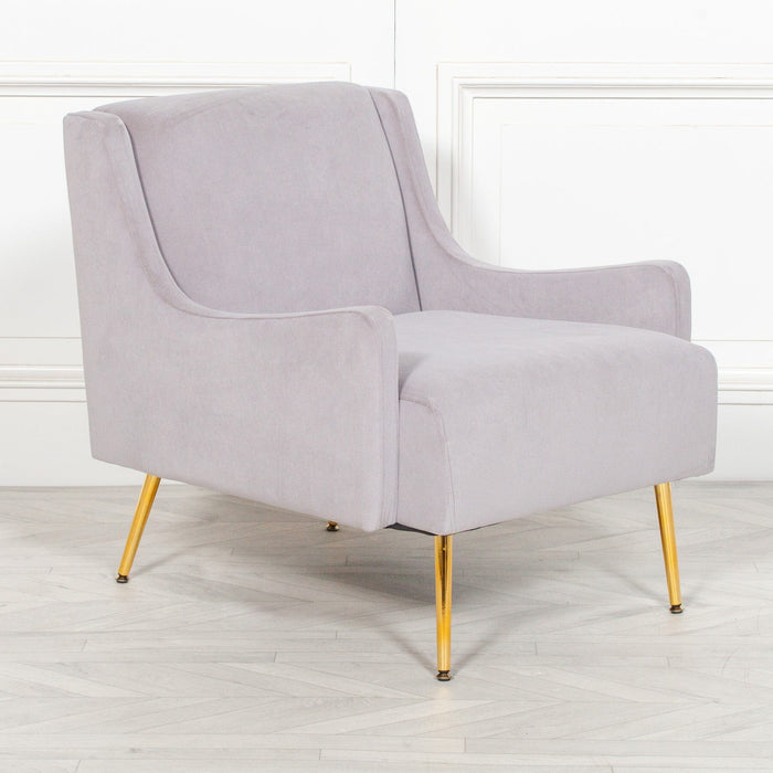 Grey Velvet Sofa Chair Accent Chair Maison Repro 