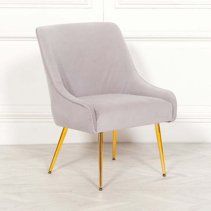 Grey Velvet Chair Accent Chair Maison Repro 