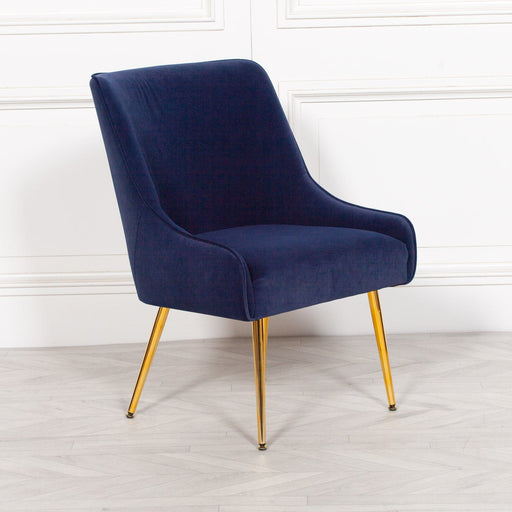 Blue Velvet Chair Accent Chair Maison Repro 