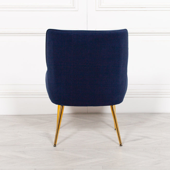 Blue Velvet Chair Accent Chair Maison Repro 