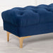 Blue Velvet Buttoned Ottoman Stool Dressing Stool Maison Repro 