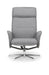 Aria Recliner & Stool With Chrome Base - Grey Linen Recliner Chairs Julian Bowen V2 